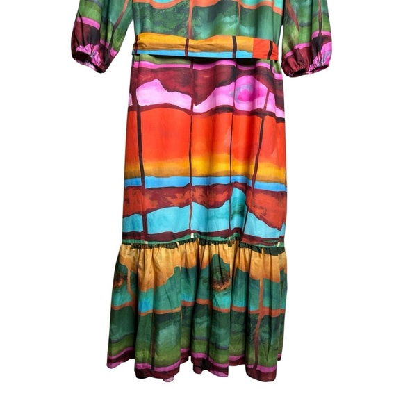 WILLA STORY Vinnie Maxi Dress Multi-Color Striped Print V-Neck  Size: Large - Picture 11 of 14